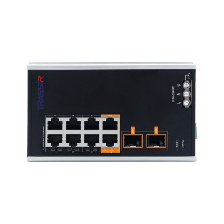 TR-NS15102S-130-8POE Неуправляемый промышленный коммутатор TRASSIR с 8 PoE портами (10/100/1000 Мбит